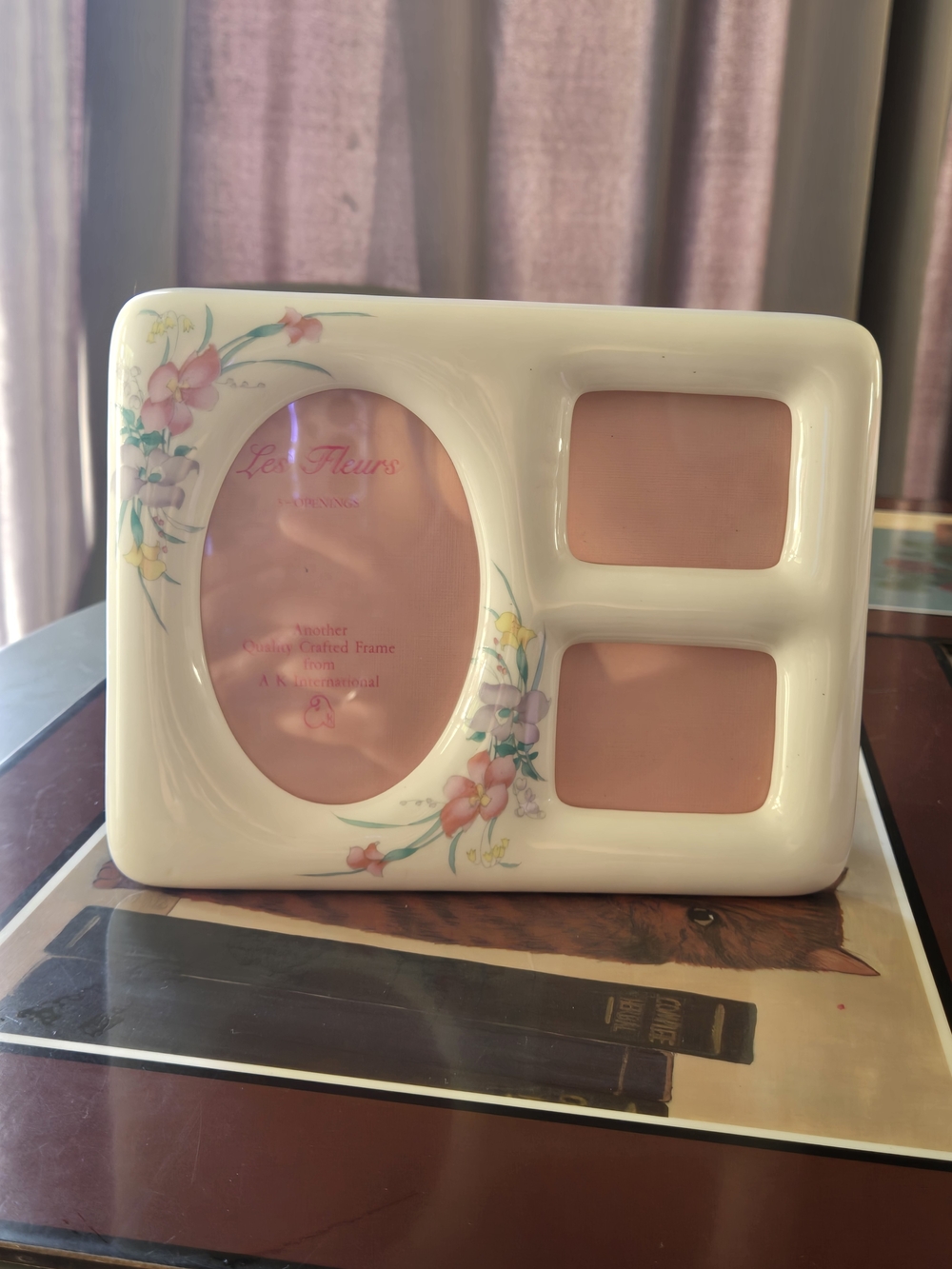 Vintage Takahashi San Francisco Porcelain Picture Frame With Floral Designs